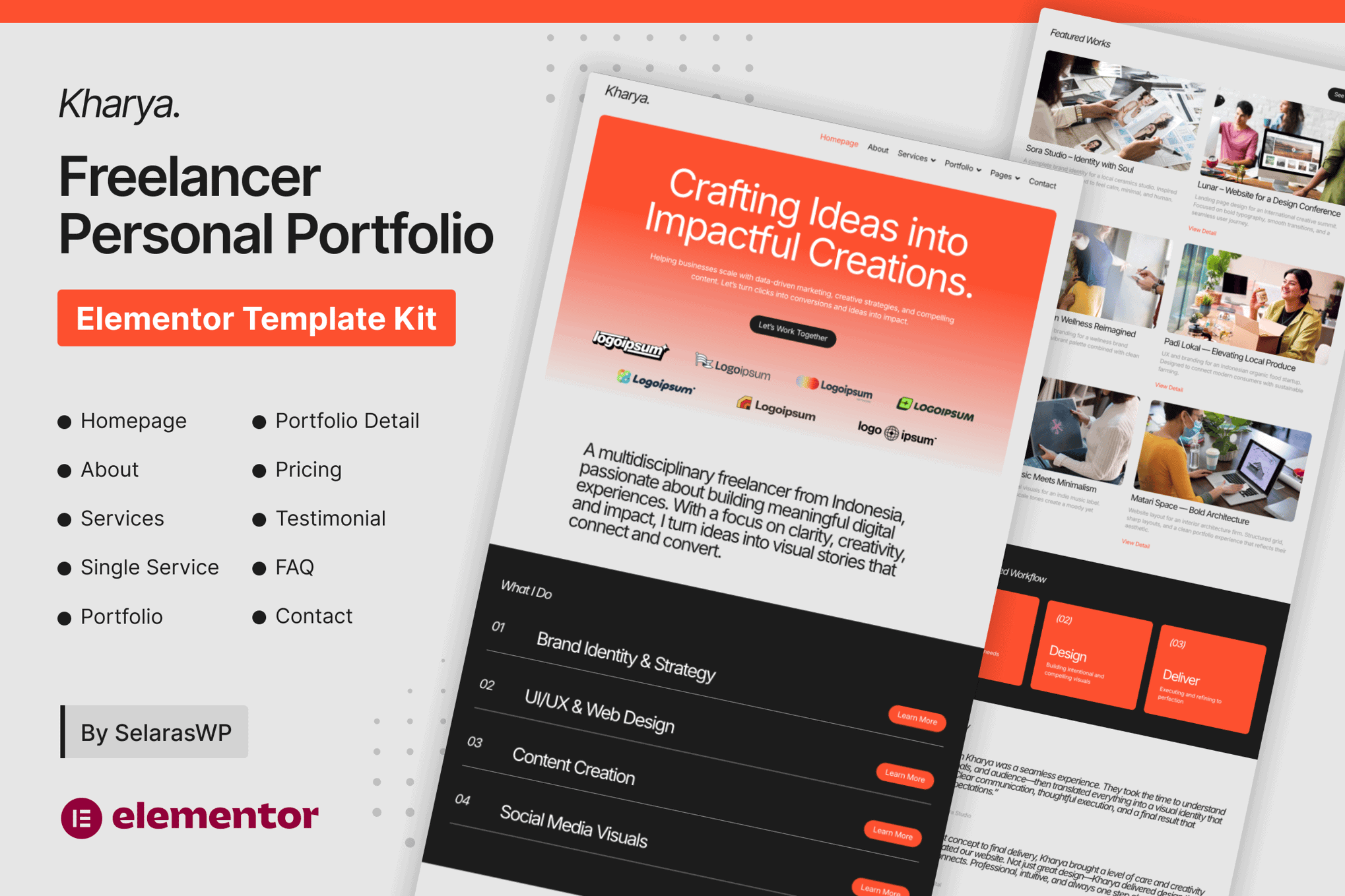 Kharya – Personal CV Freelancer Elementor Template Kit