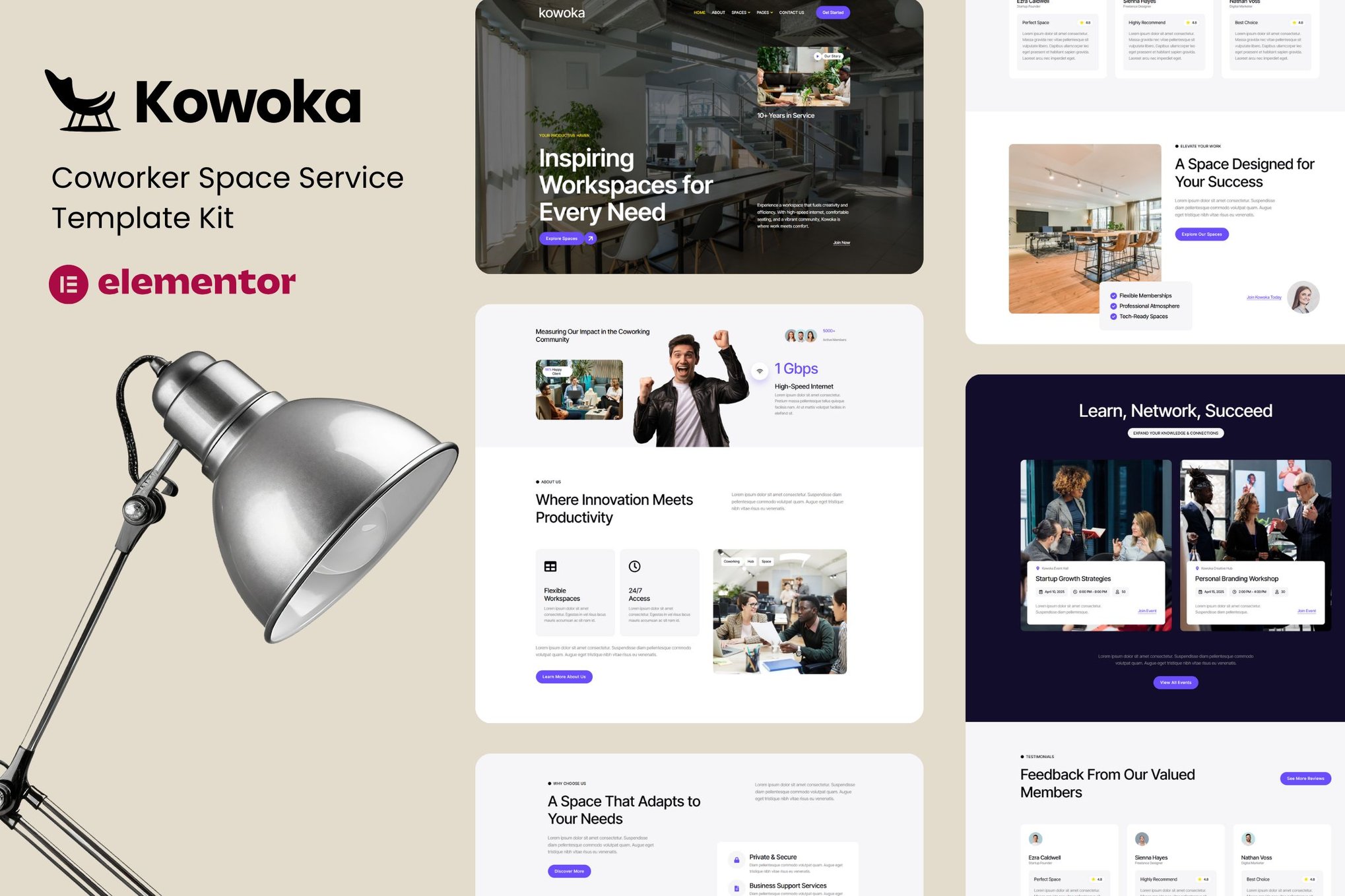 Kowoka – Coworking Space Rent Elementor Kit