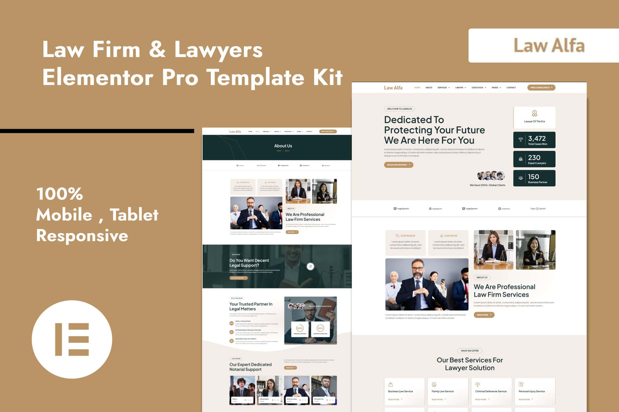 LawAlfa – Law Firm & Lawyers Elementor Pro Template Kit