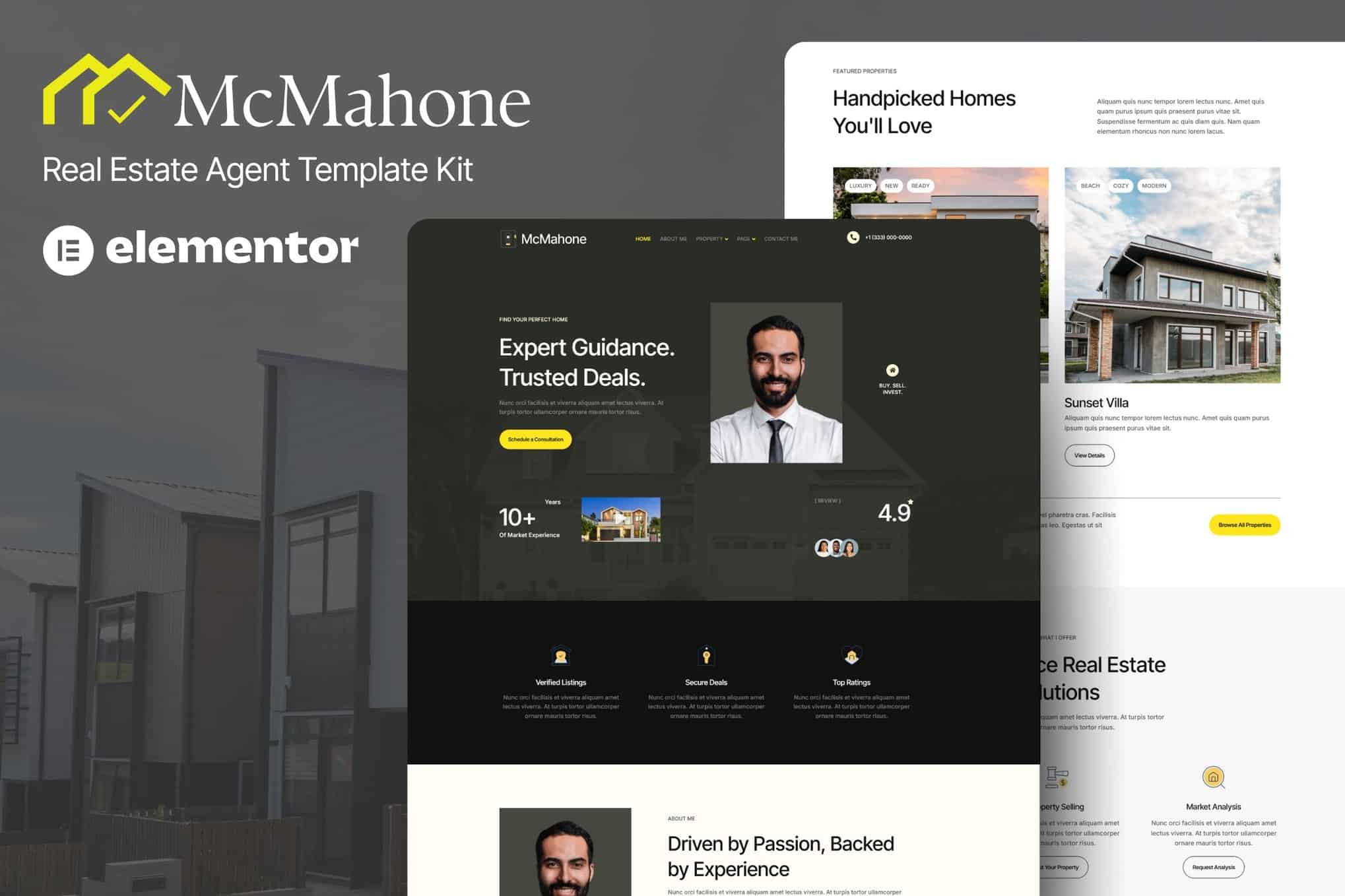 McMahone – Real Estate Agent Elementor Template Kit