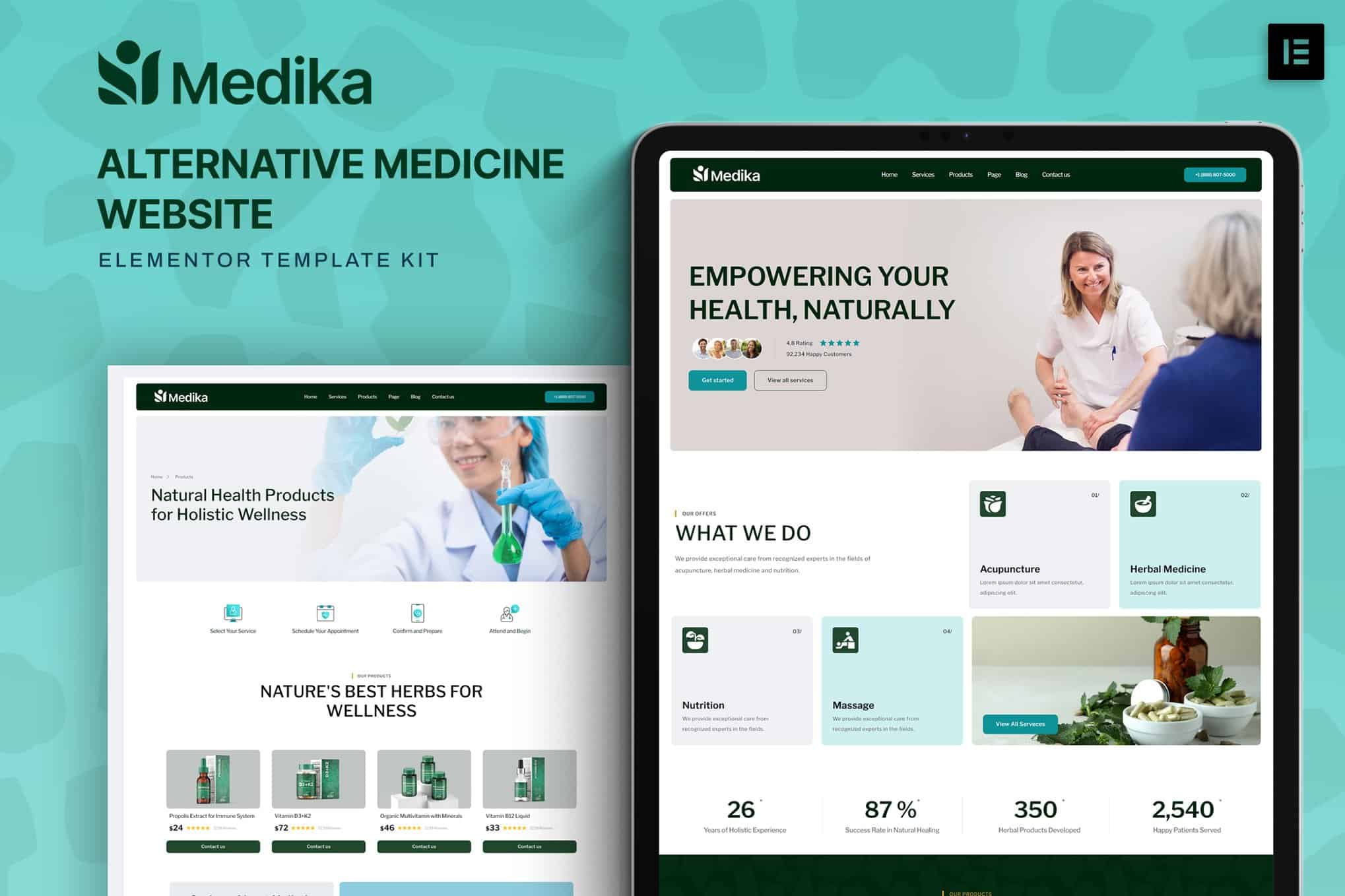 Medika – Alternative Medicine Website Elementor Template Kit