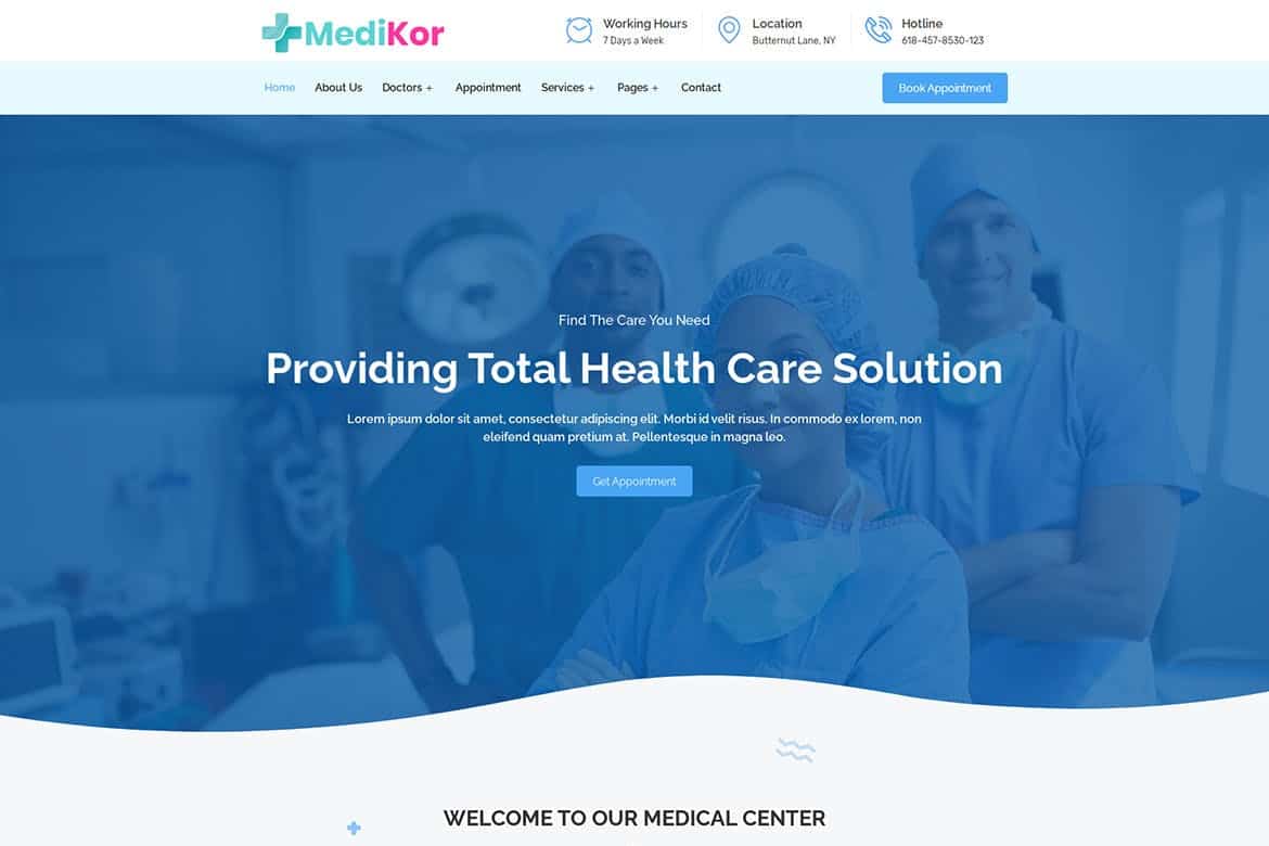Medikor - Medical Healthcare Elementor Template Kit