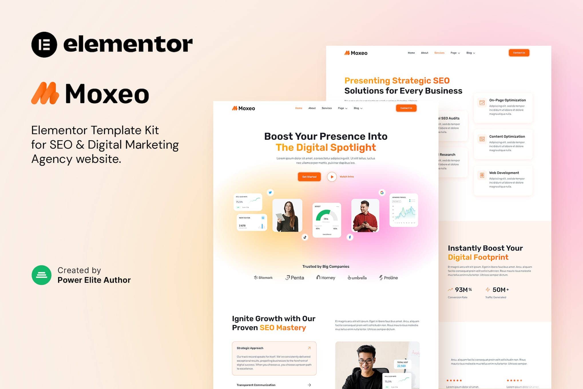 Moxeo - SEO & Digital Marketing Agency Elementor Template Kit