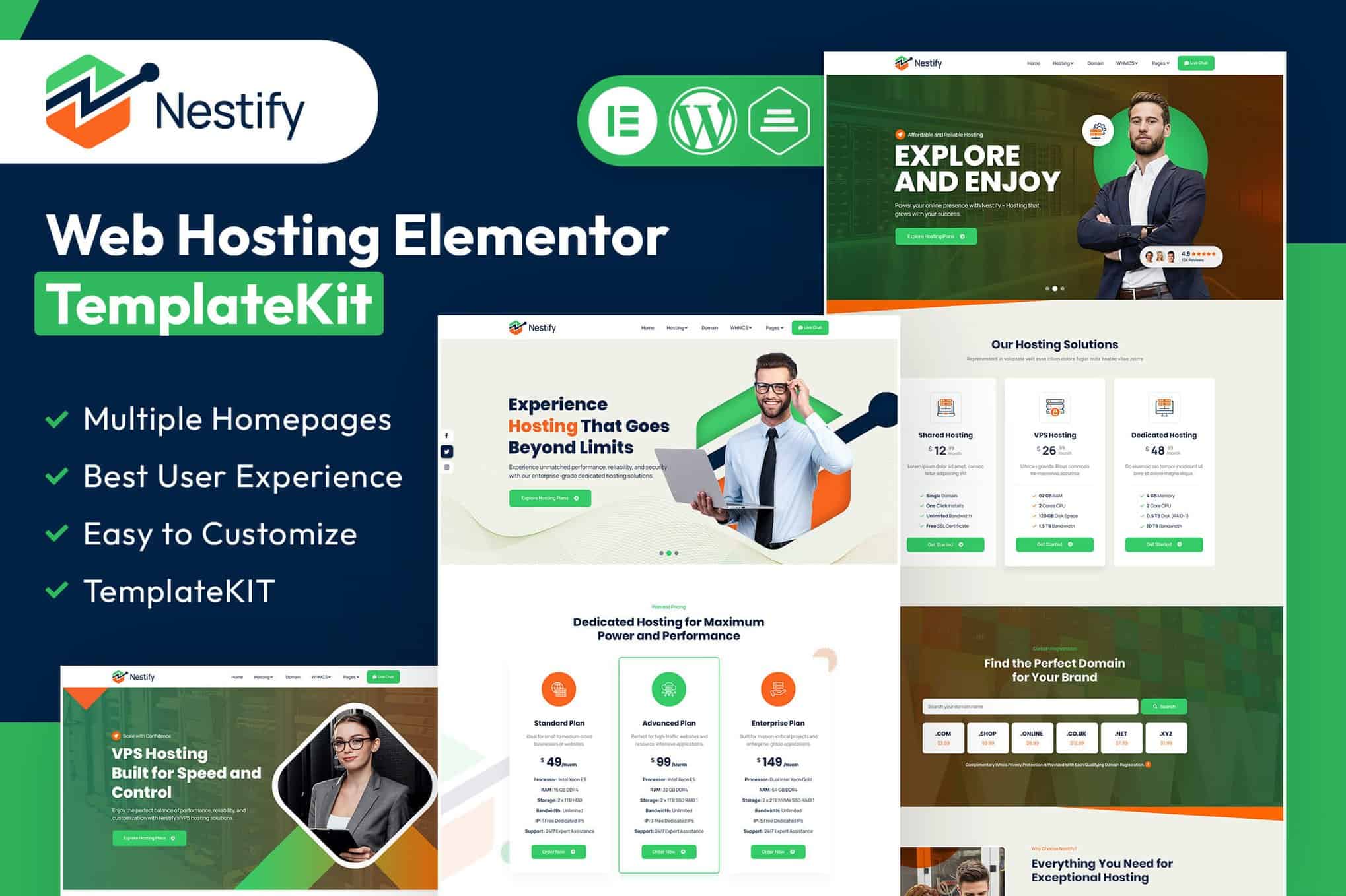Nestify – Web Hosting Elementor Template Kit