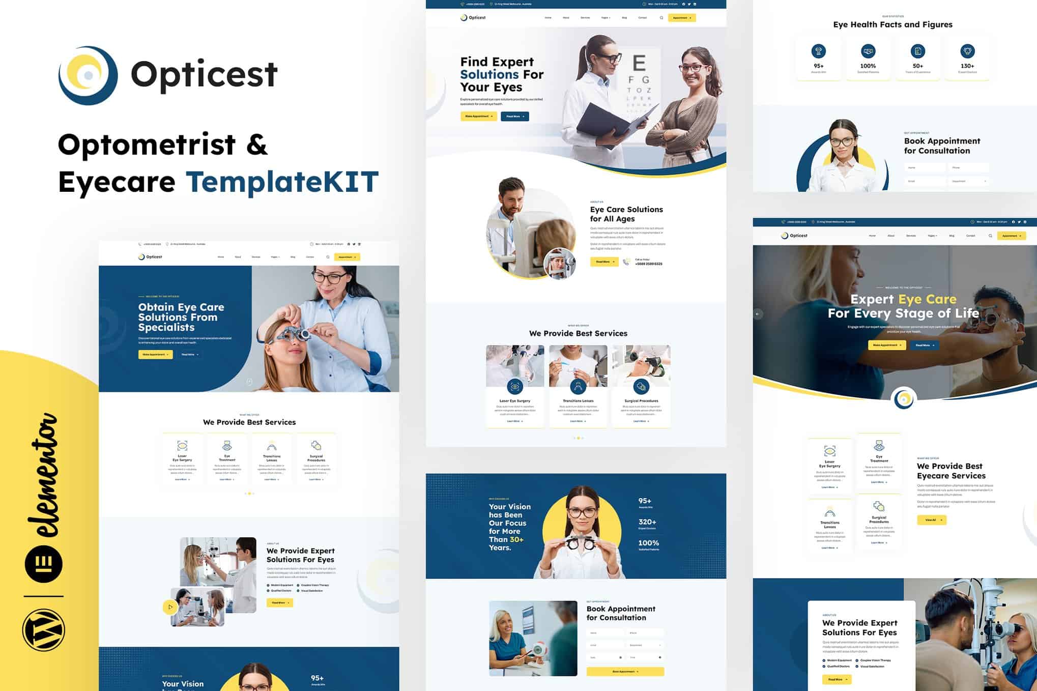 Opticest – Optometrist & Eyecare Elementor Template Kit