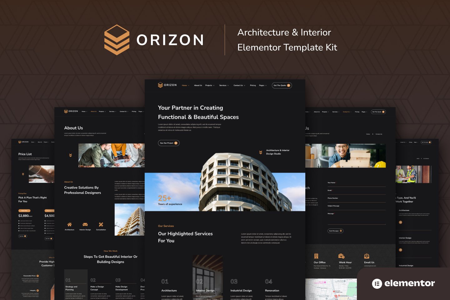 Orizon – Architecture & Interior Design Elementor Template Kit