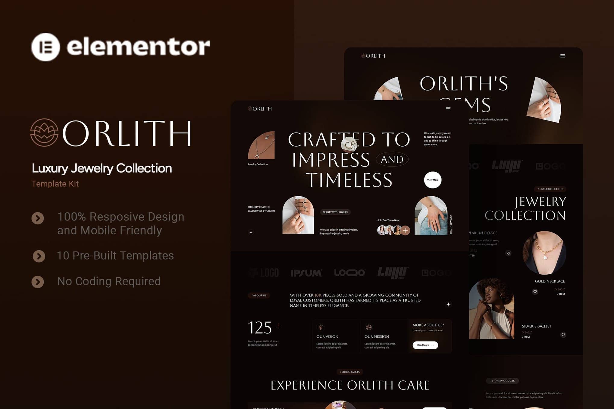 Orlith – Luxury Jewelry Collection Elementor Template Kit