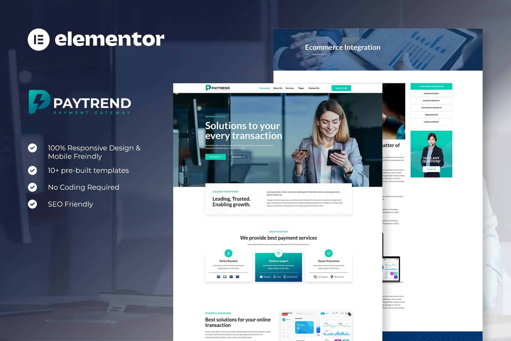 Paytrend - Online Payment Gateaway Elementor Template Kit