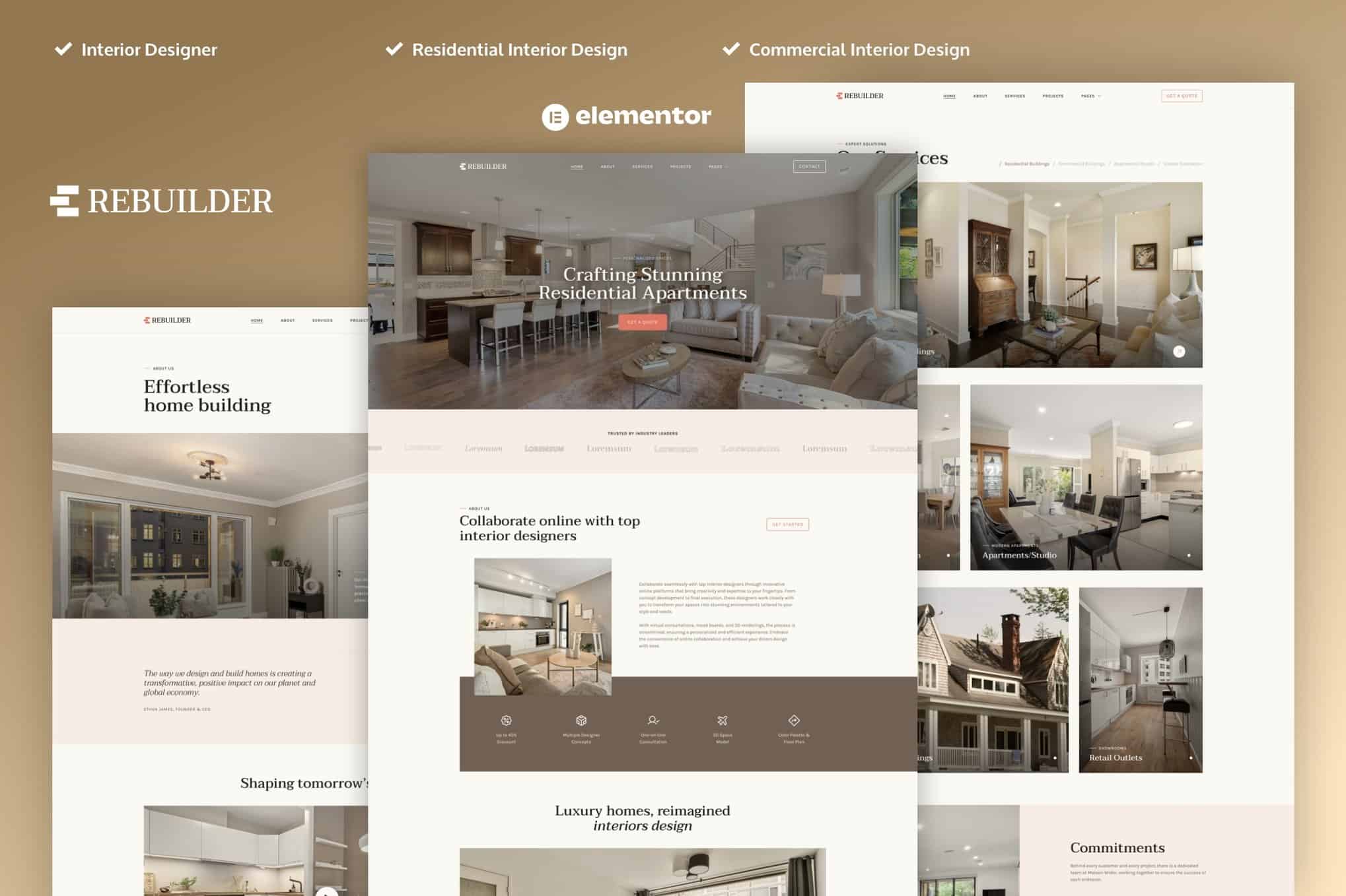 Rebuilder – Architecture & Interior Design Elementor Pro Template Kit