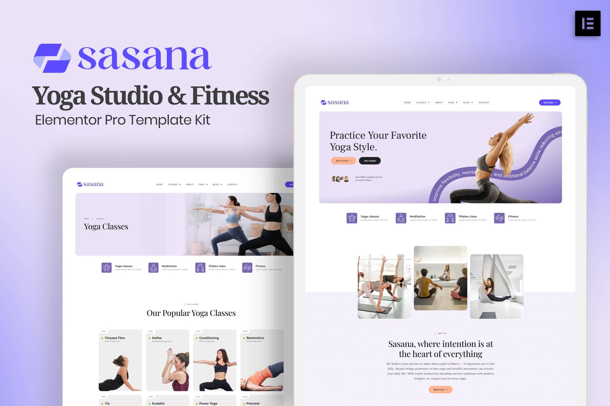 Sasana – Yoga Studio & Fitness Elementor Pro Template Kit