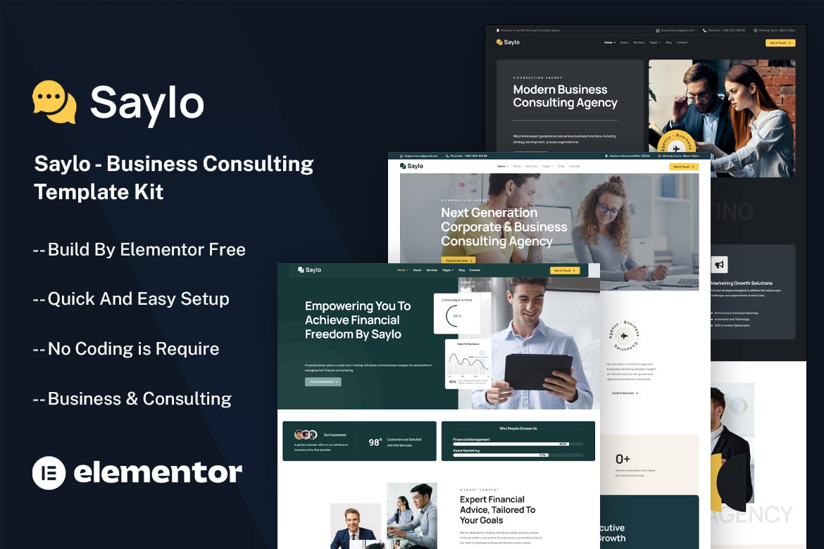 Saylo – Business Consulting Elementor Template Kit