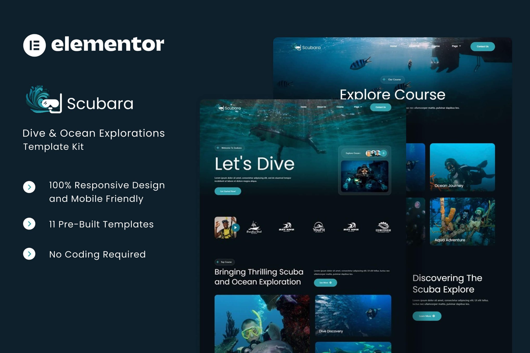 Scubara – Dive & Ocean Explorations Elementor Template Kit