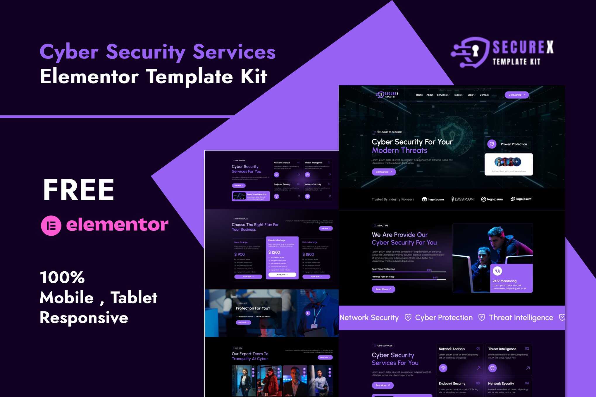 Securex – Cyber Security Services Elementor Template Kit