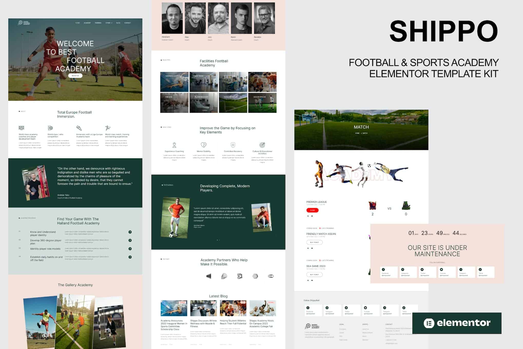 Shippo - Football & Sports Academy Elementor Template Kit