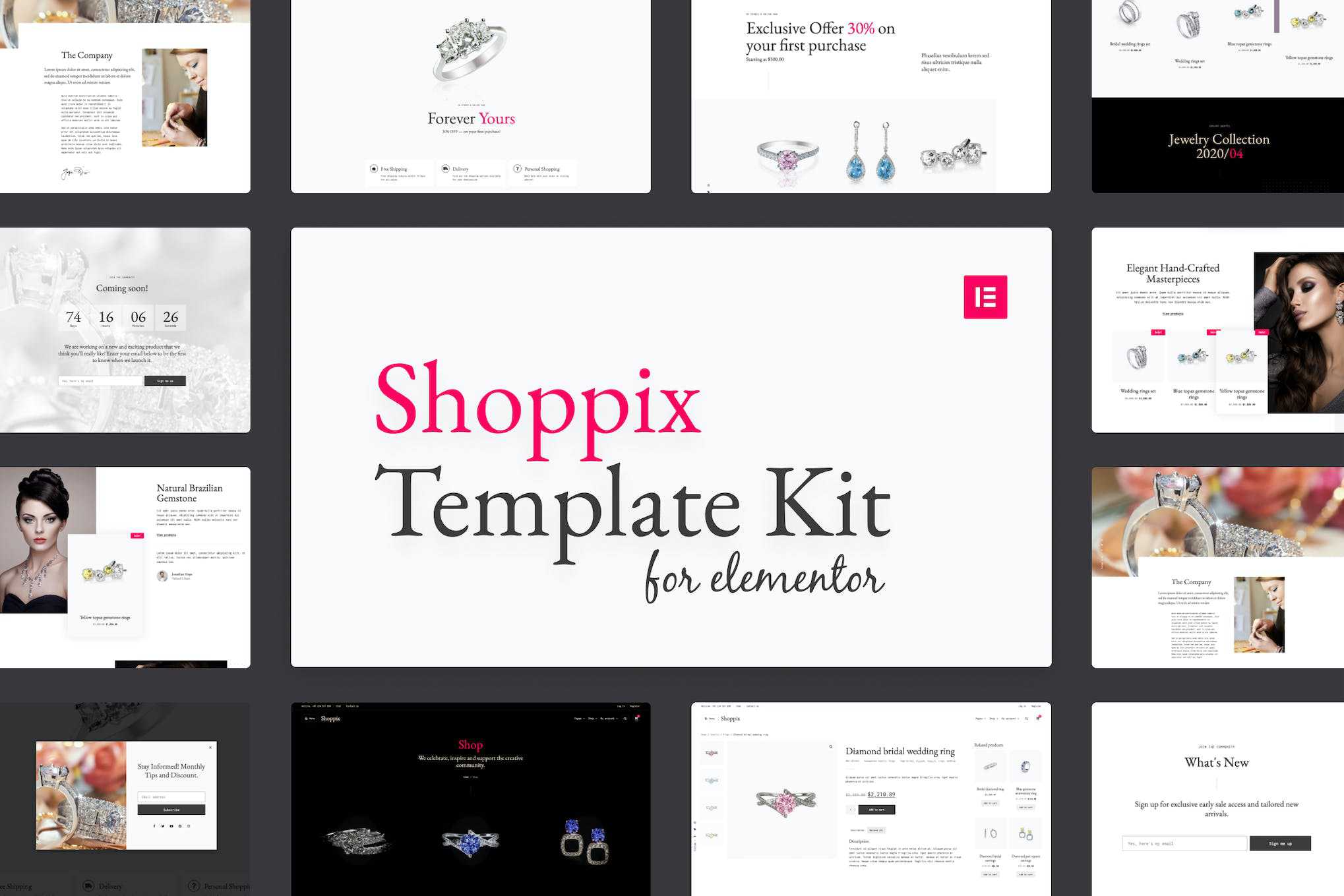 Shoppix - Jewellery Shop Elementor Template Kit