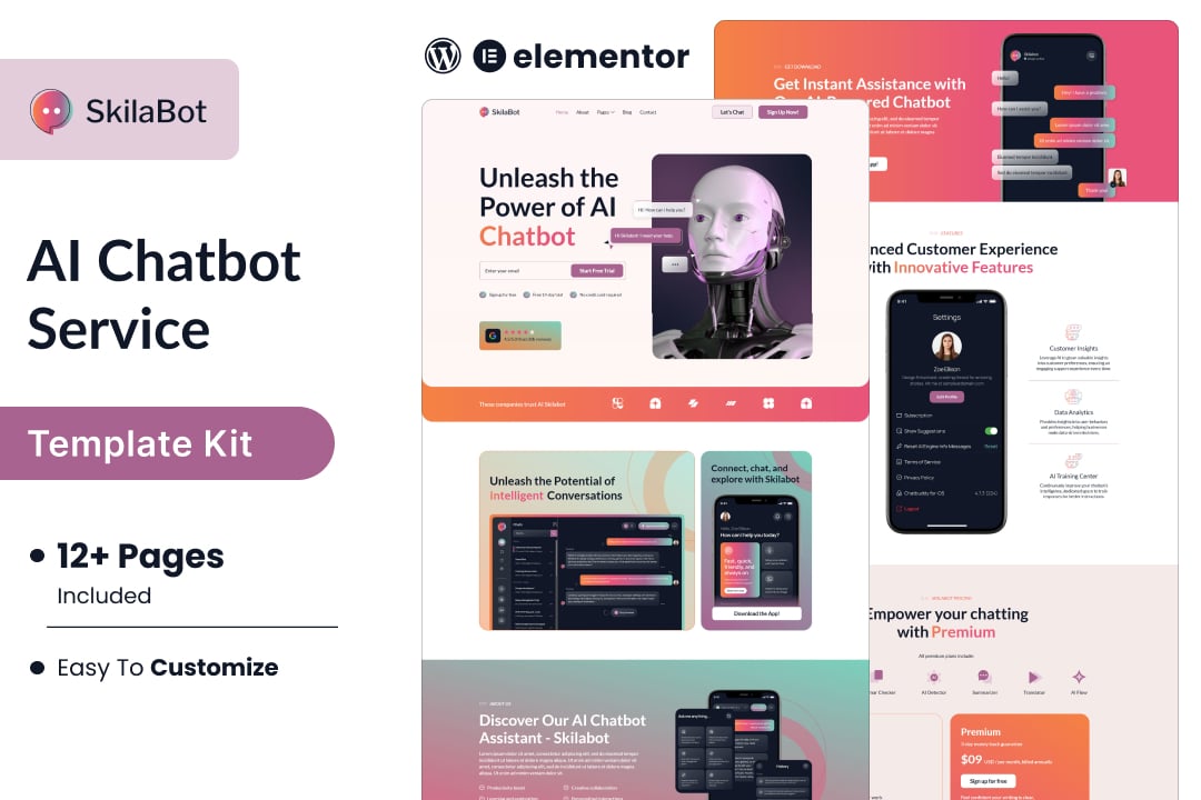 Skilabot – AI Chatbot Service Elementor Template Kit