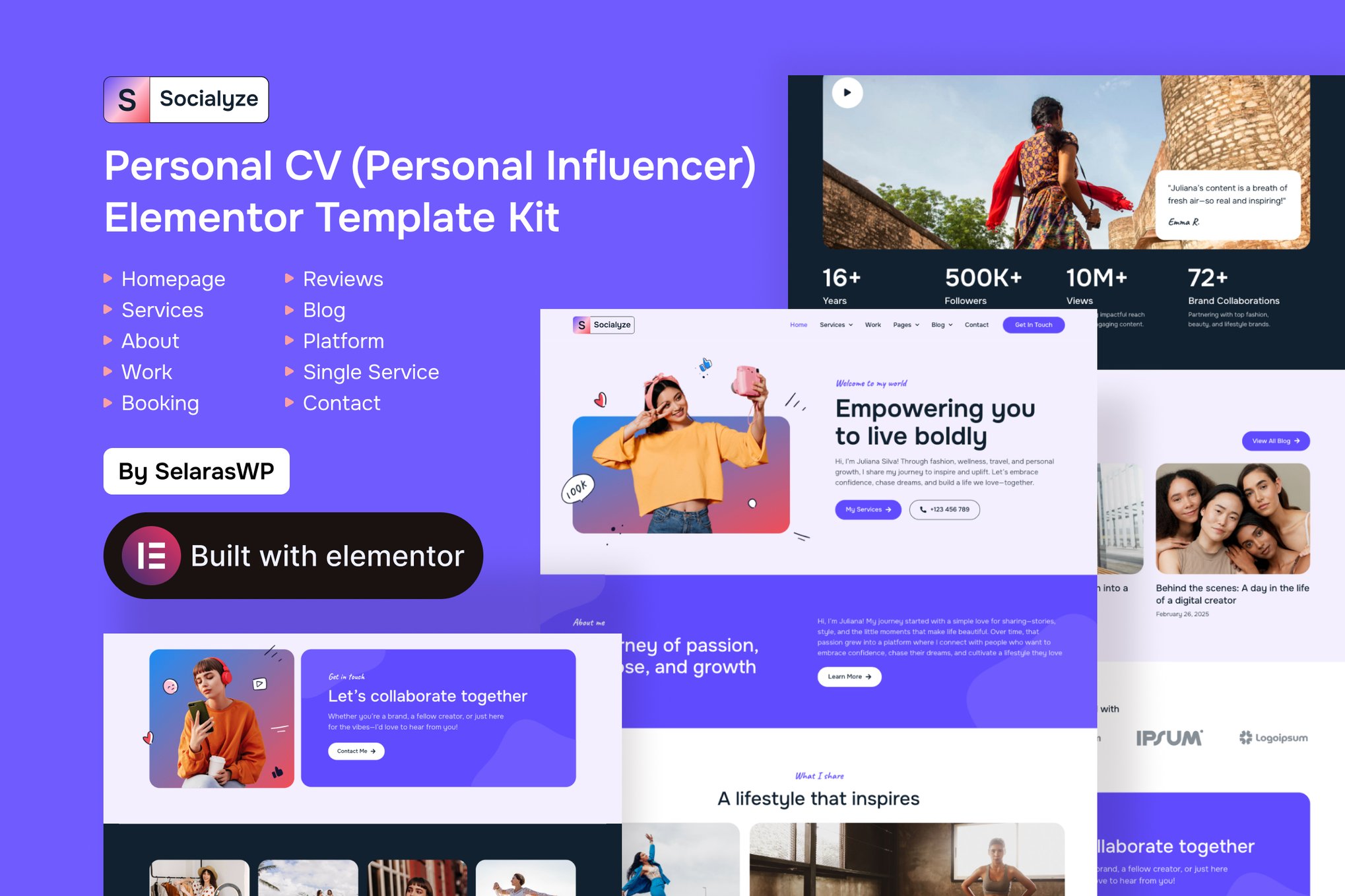 Socialyze – Personal CV Elementor Pro Template Kit