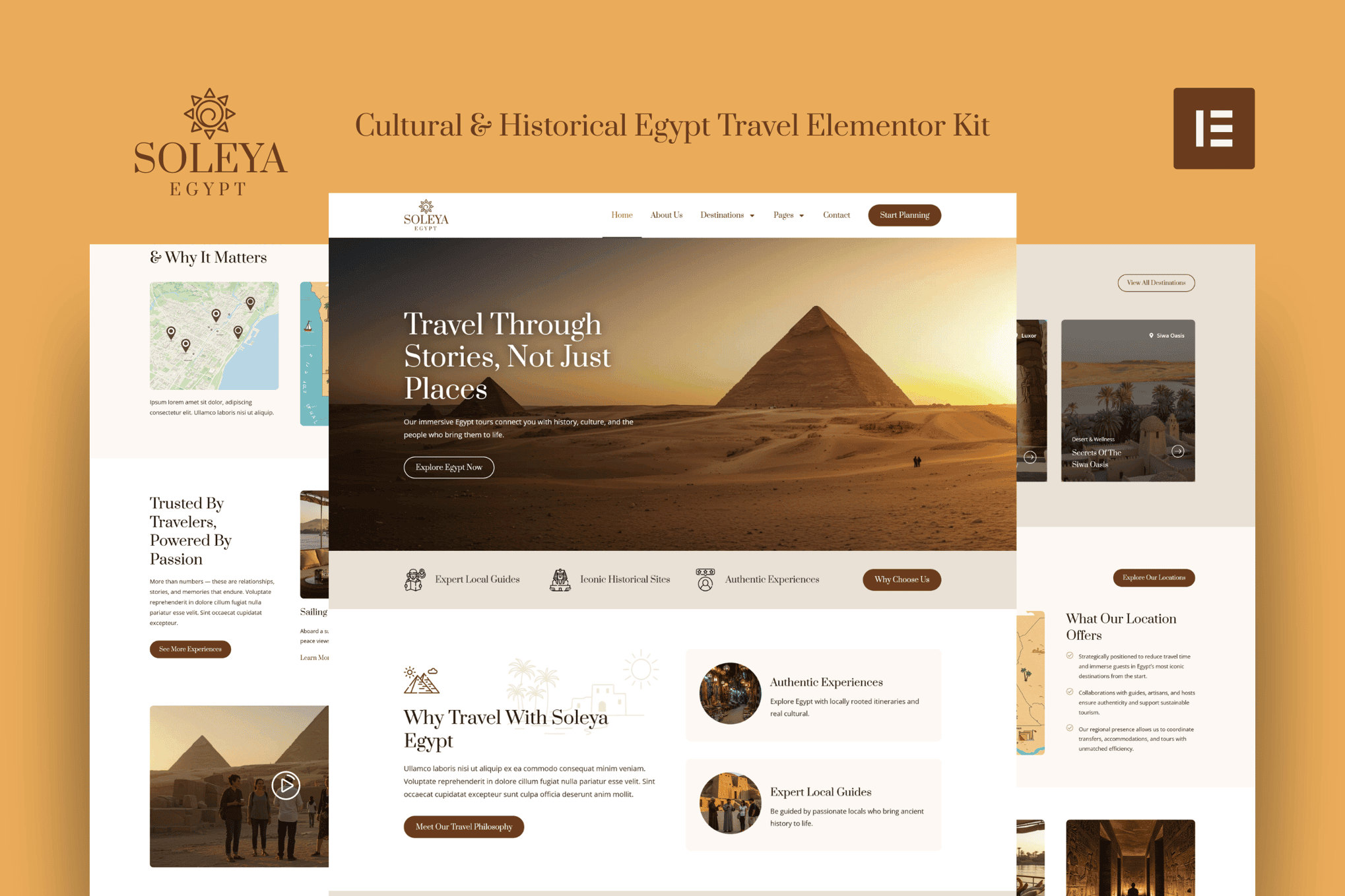 Soleya – Cultural & Historical Egypt Travel Elementor Pro Template Kit