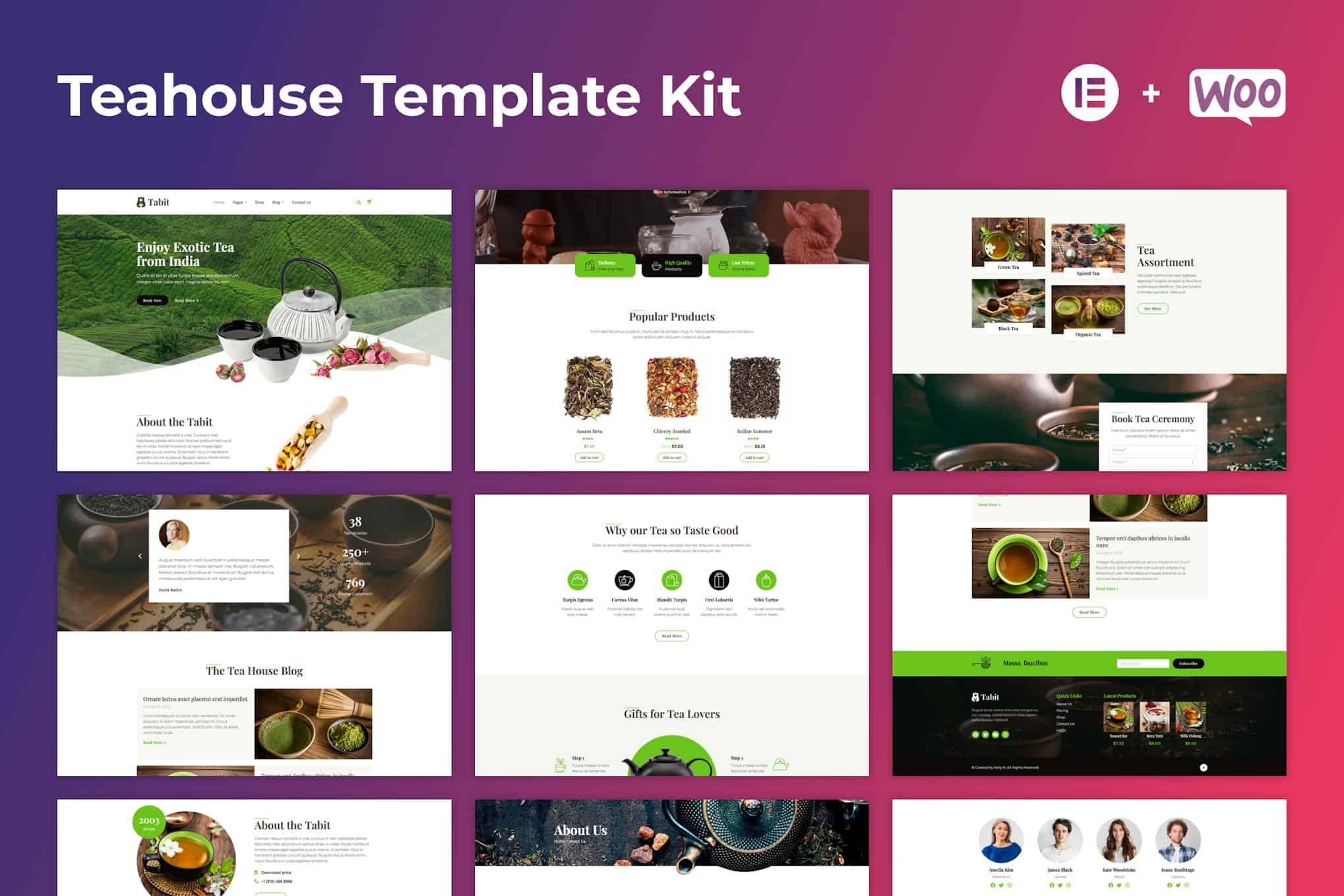 Tabit — Teahouse & Tea Store Elementor Template Kit