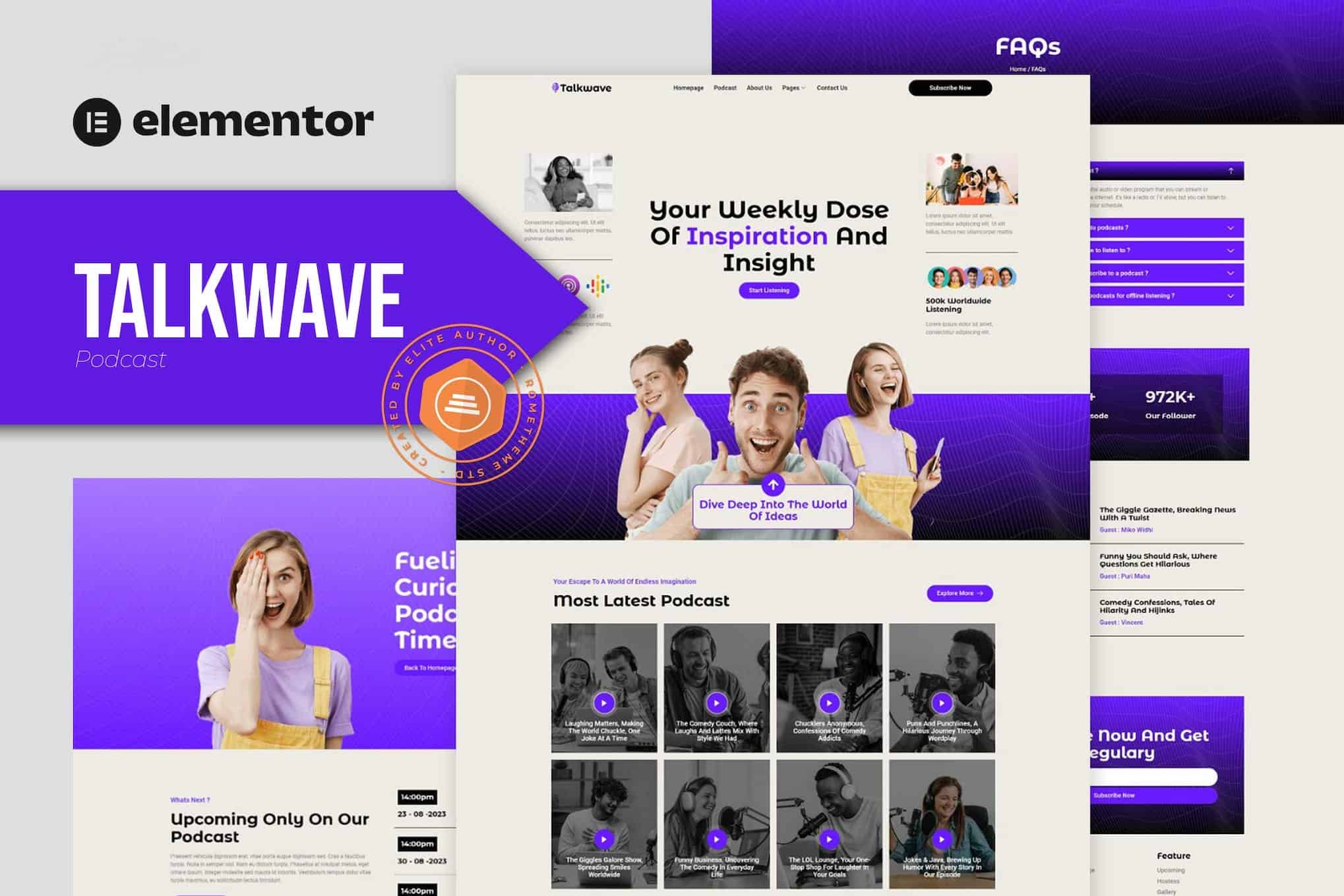 Talkwave - Podcaster Elementor Template Kit