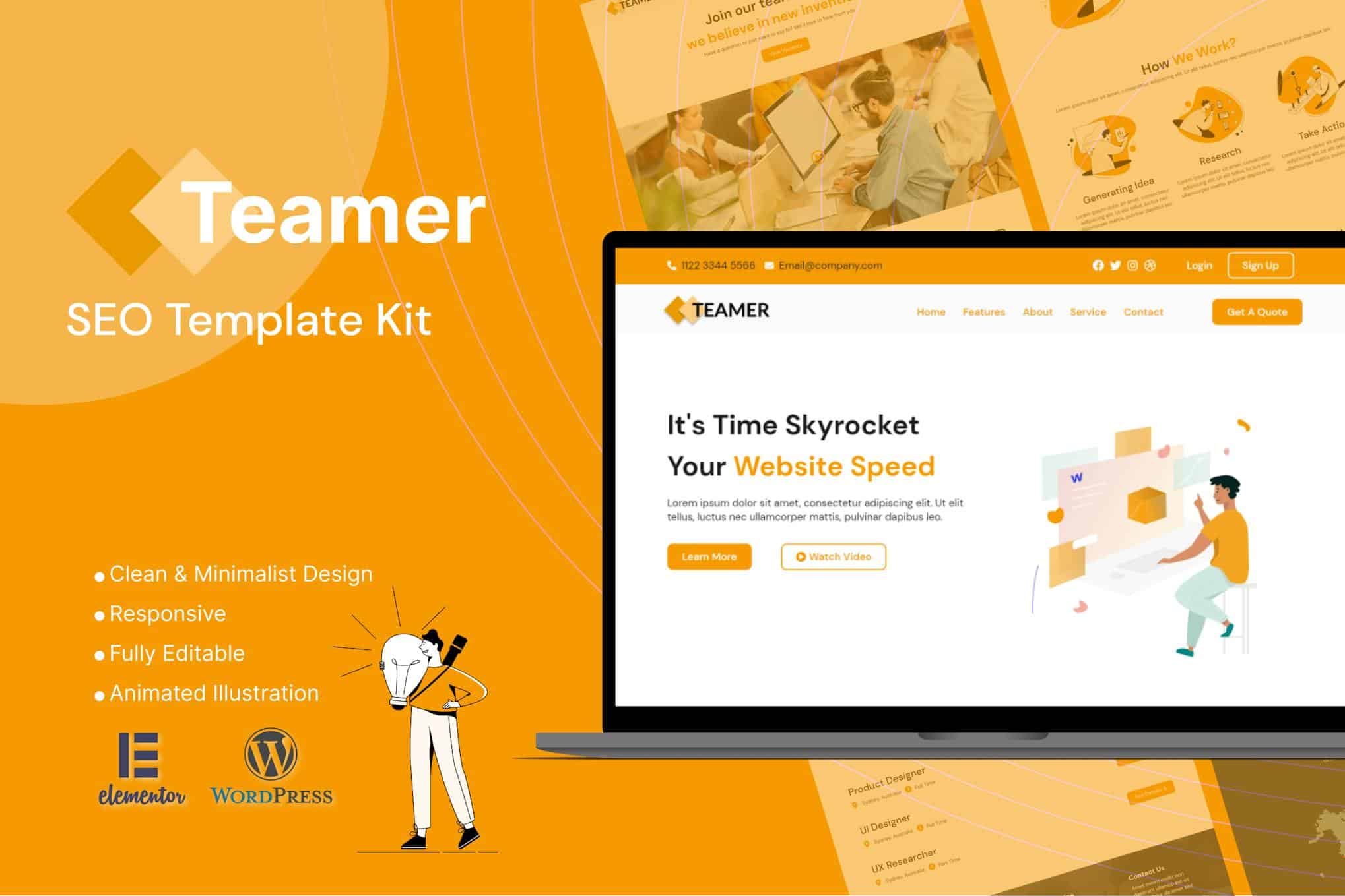 Teamer - SEO Marketing Elementor Template Kit