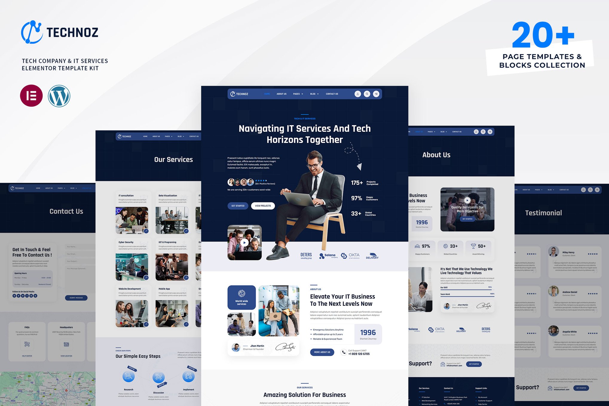 Technoz – Tech Company & IT Services Elementor Pro Template Kit