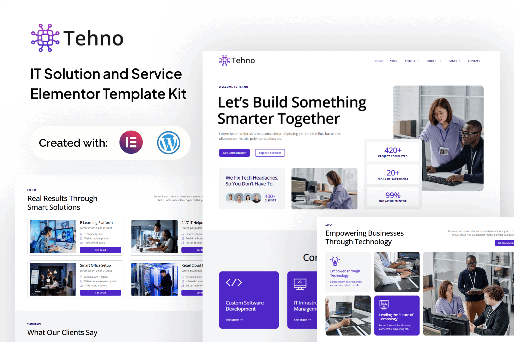 Tehno – IT Solution & Service Elementor template Kit