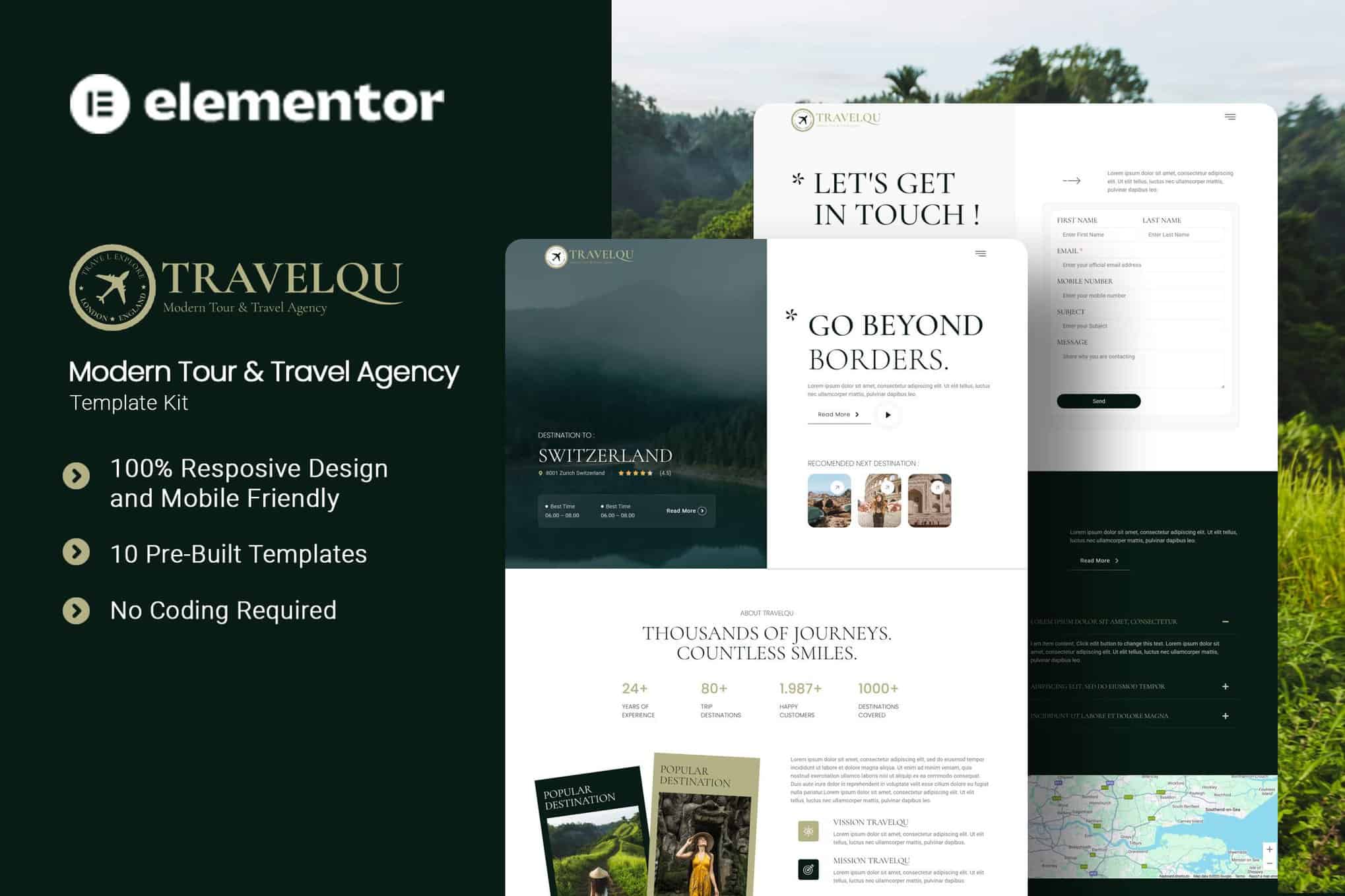 Travelqu – Modern Tour &Travel Agency Elementor Template Kit