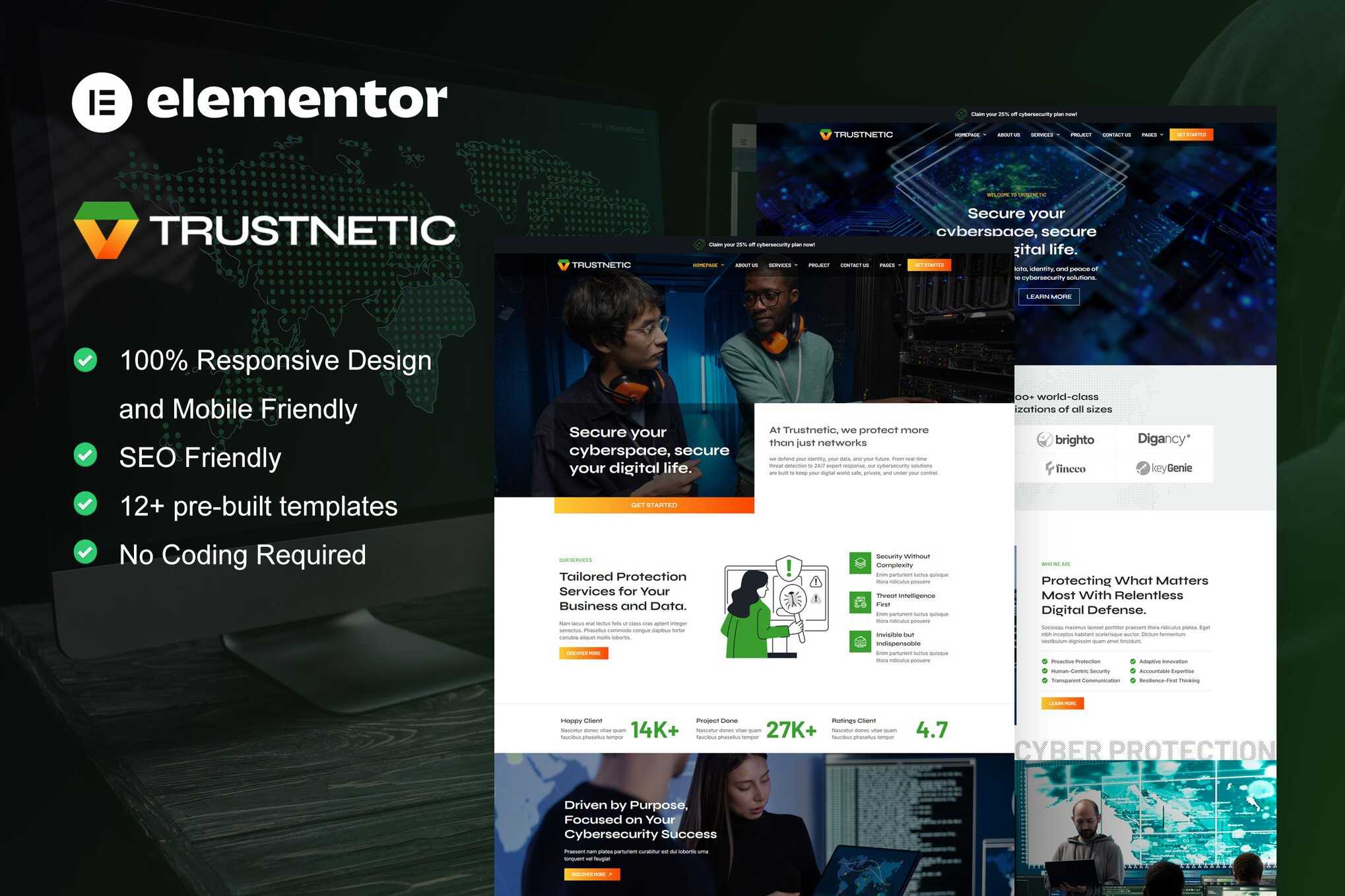 Trustnetic – Cyber Security Services Elementor Pro Template Kit