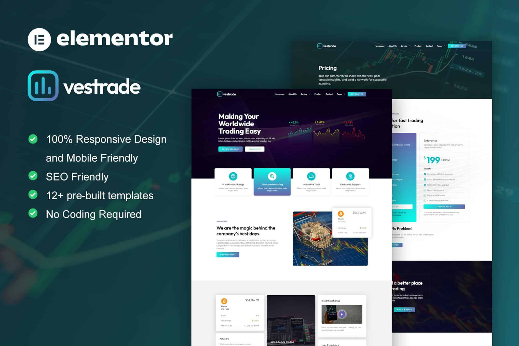 Vestrade - Trading & Investment Elementor Template Kit