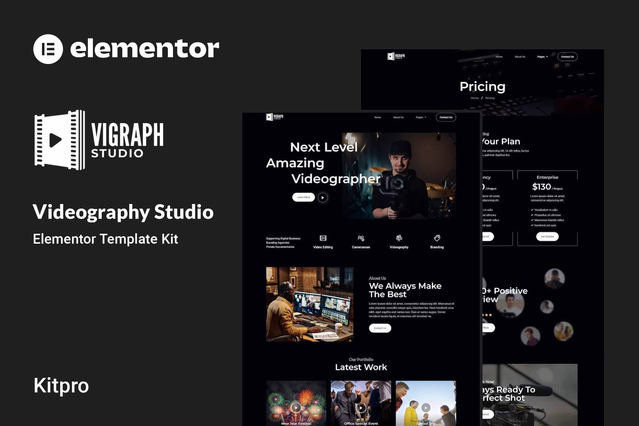 Vigraph - Videography Studio Elementor Template Kit