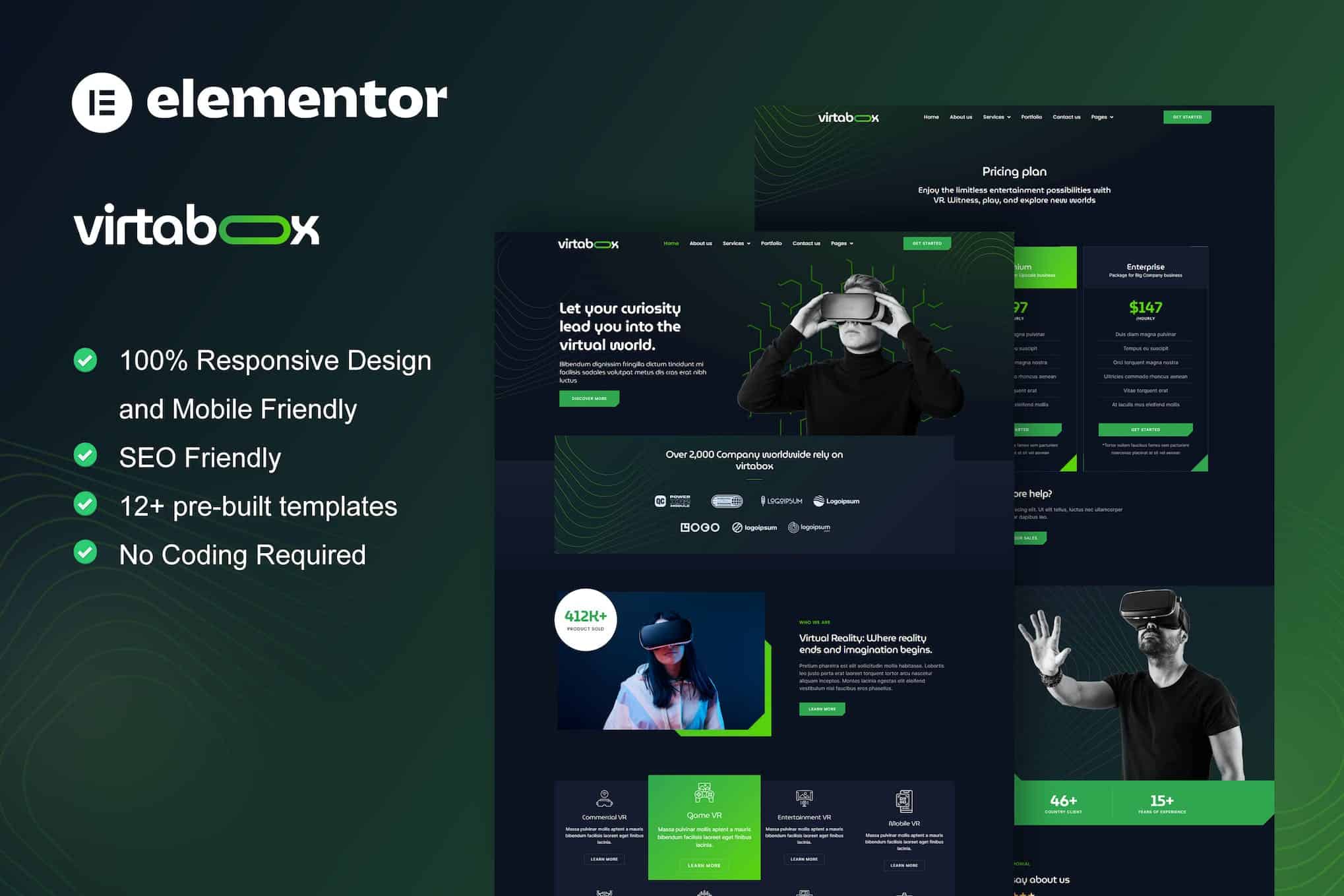 VirtaBox - Virtual Reality Services Elementor Template Kit