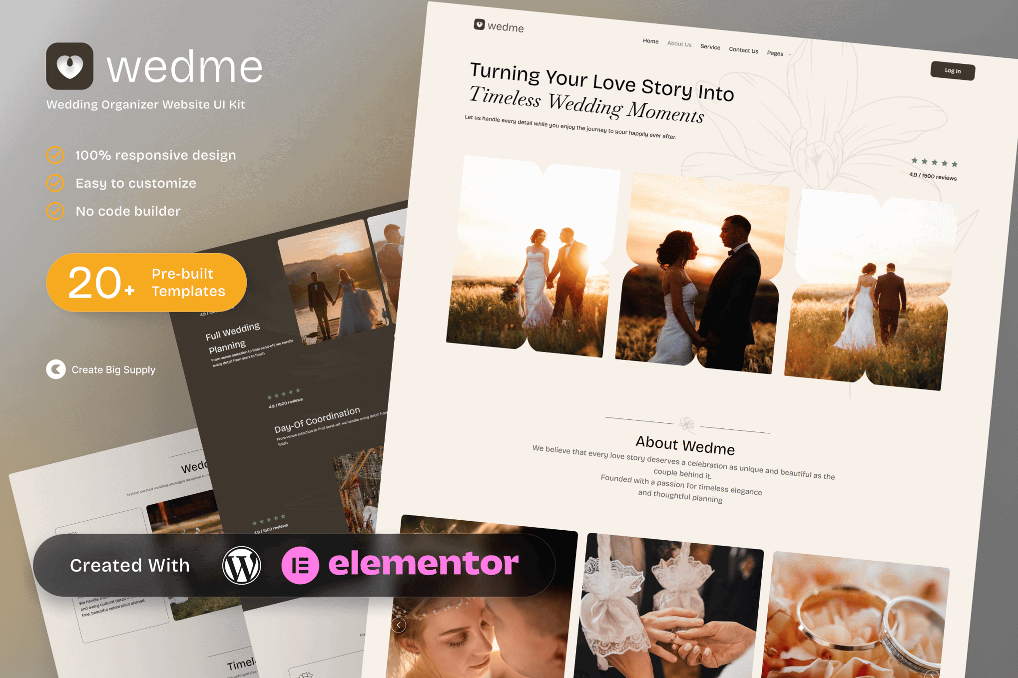 Wedme – Wedding Organizer Elementor Template Kit