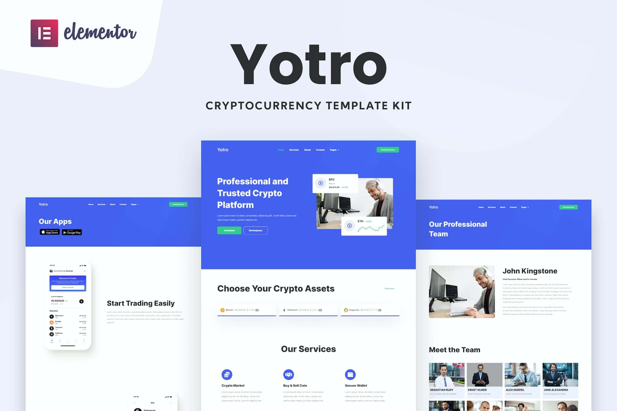Yotro - Cryptocurrency Elementor Template Kit