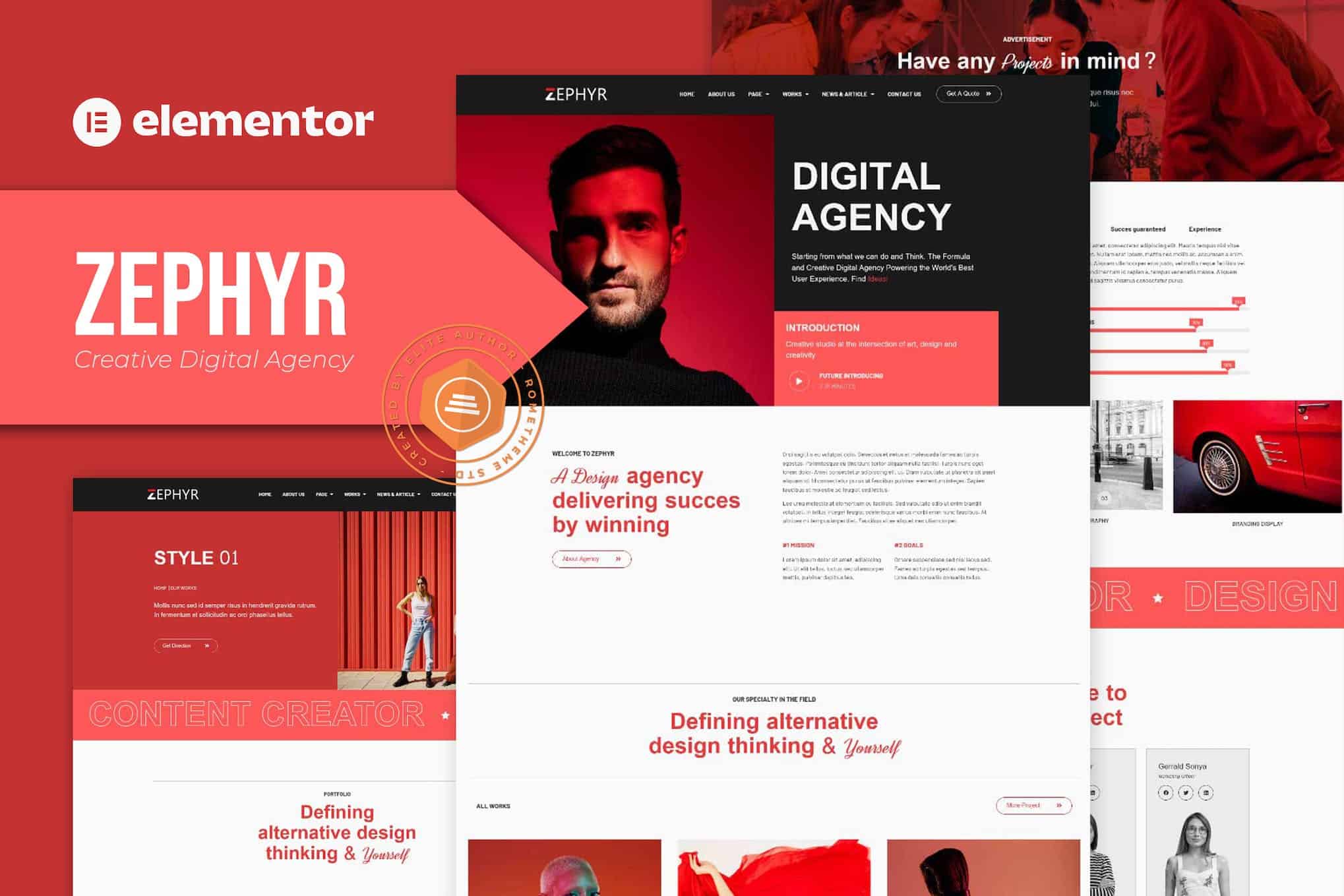 Zephyr - Creative Digital Agency Elementor Template Kit
