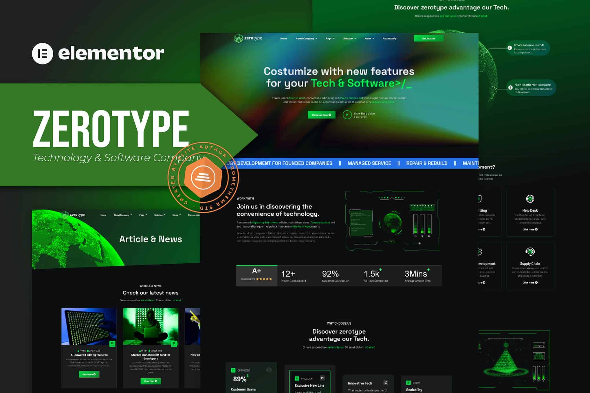 Zerotype - Technology & Software Company Elementor Template Kit