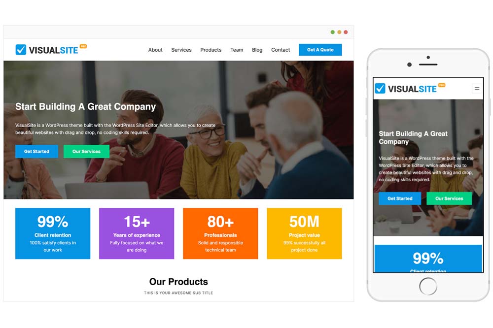 VisualSite Pro WordPress Theme by WPenjoy