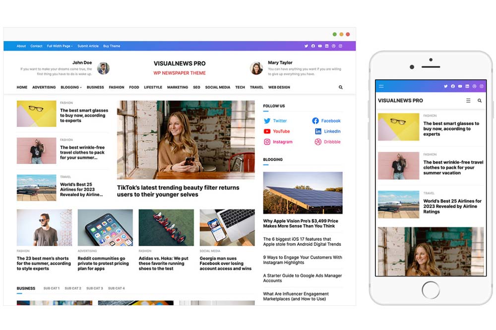 VisualNews Pro WordPress Theme by WPenjoy