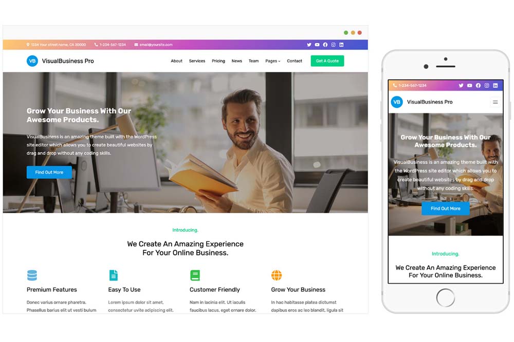 VisualBusiness Pro WordPress Theme by WPenjoy