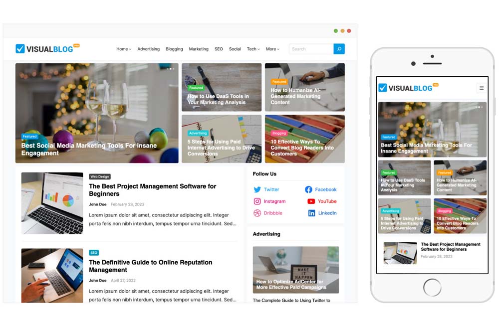 VisualBlog Pro WordPress Theme by WPenjoy