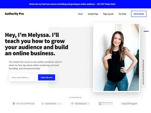 Authority Pro Theme by Studiopress + Genesis Framework