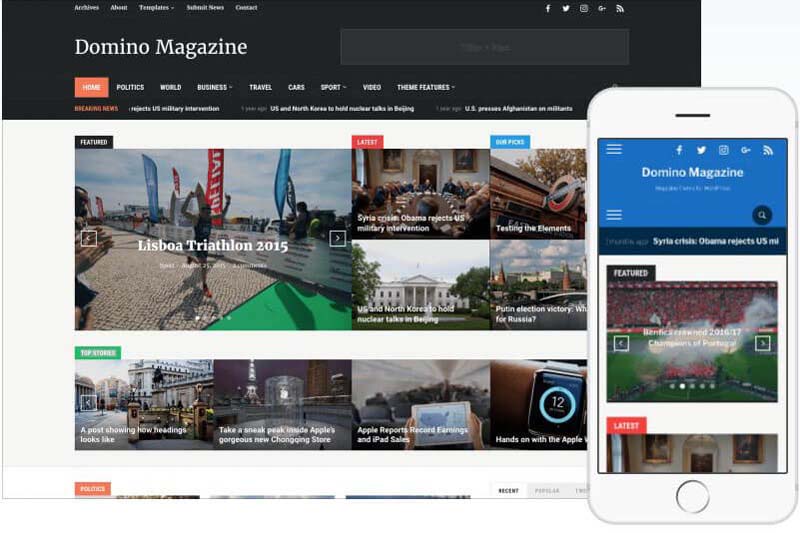 Domino Magazine Wordpress Theme by WPZOOM