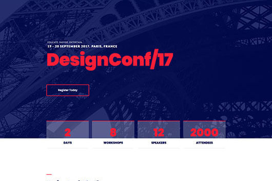Elementorism Designconf Landing Page Template