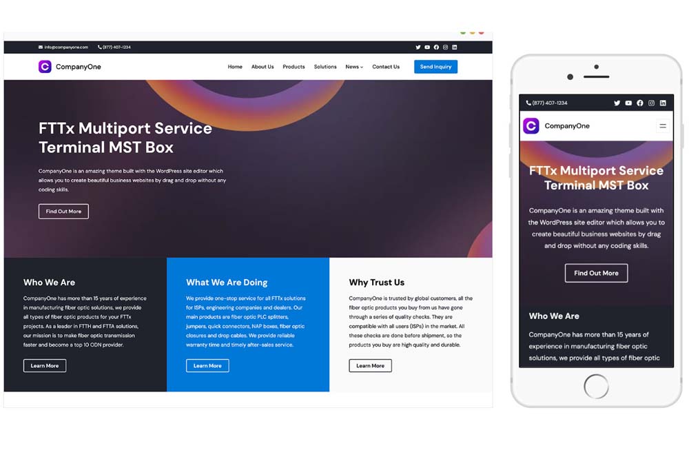 CompanyOne WordPress Theme by WPenjoy