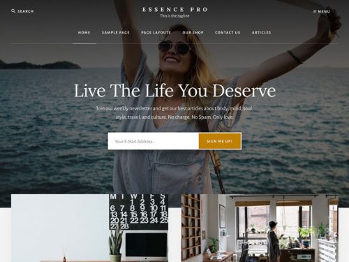 Essence Pro Theme by Studiopress + Genesis Framework
