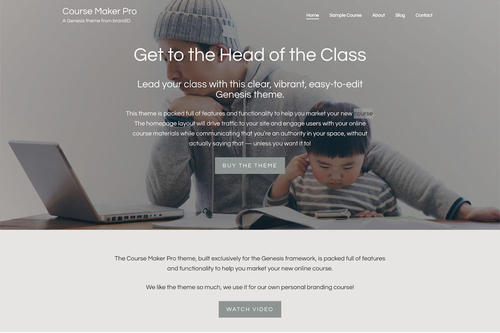 Course Maker Pro Theme by Studiopress + Genesis Framework
