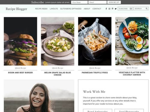 Recipe Blogger Theme + Genesis Framework