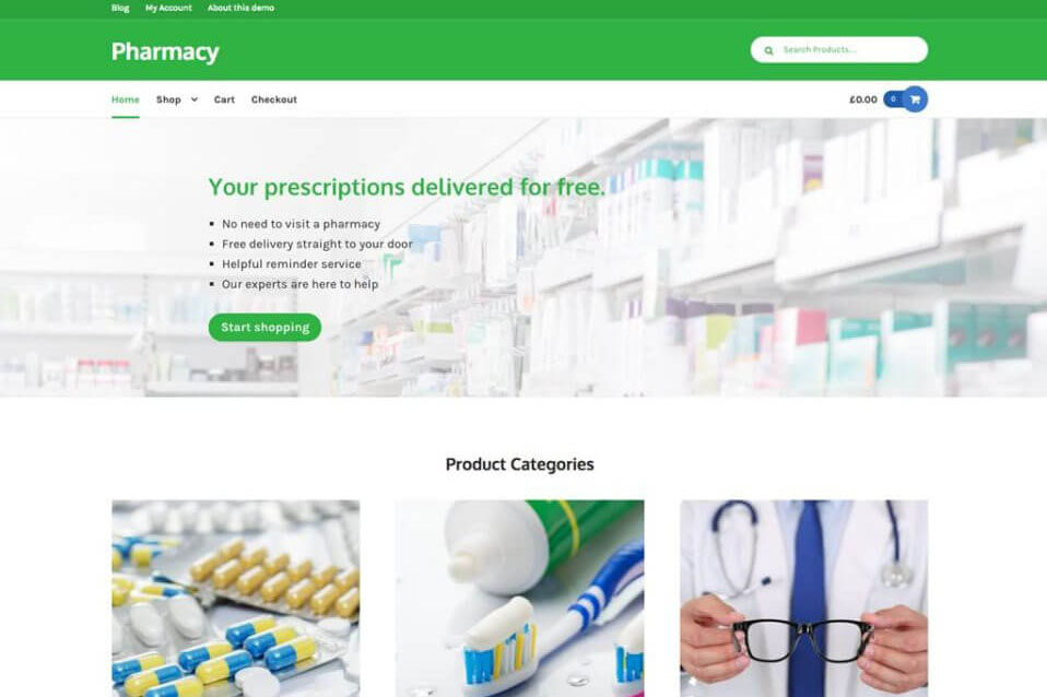 Pharmacy Storefront Child Theme