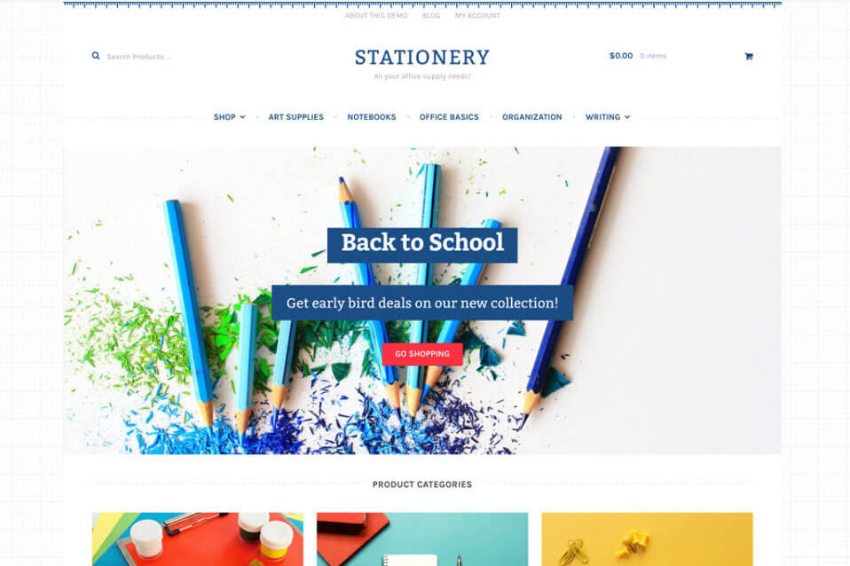 Stationery Storefront Child Theme