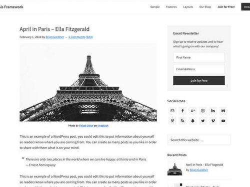 Genesis Framework theme by Studiopress